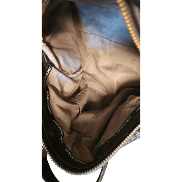 Cynthia Rowley Large Quilted Black Leather Shoulder Bag W Gold Clip Hardware - Picture 5 of 8